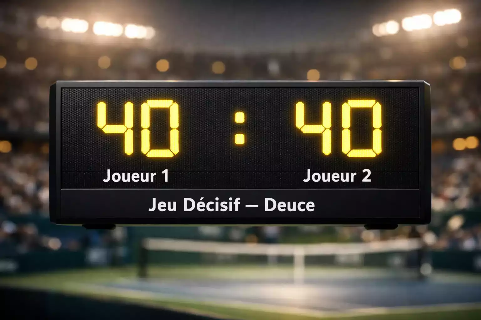 Tableau des scores affichant égalité à 40-40